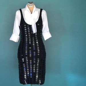 Catherine Malandrino Black Sequin Tank Dress